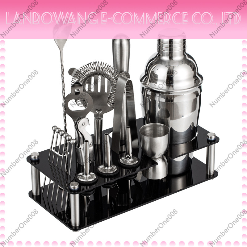 Home Bar Set - Stainless Steel Cocktail Shaker Set, Bartender