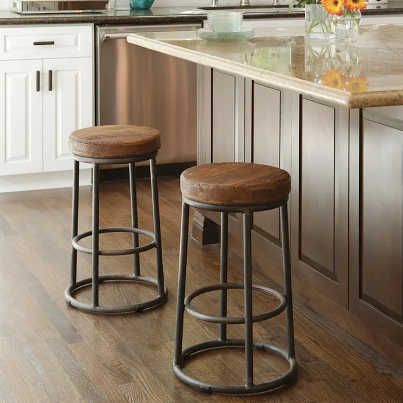 Home Bar Seating - American Retro Iron High Footed Bar