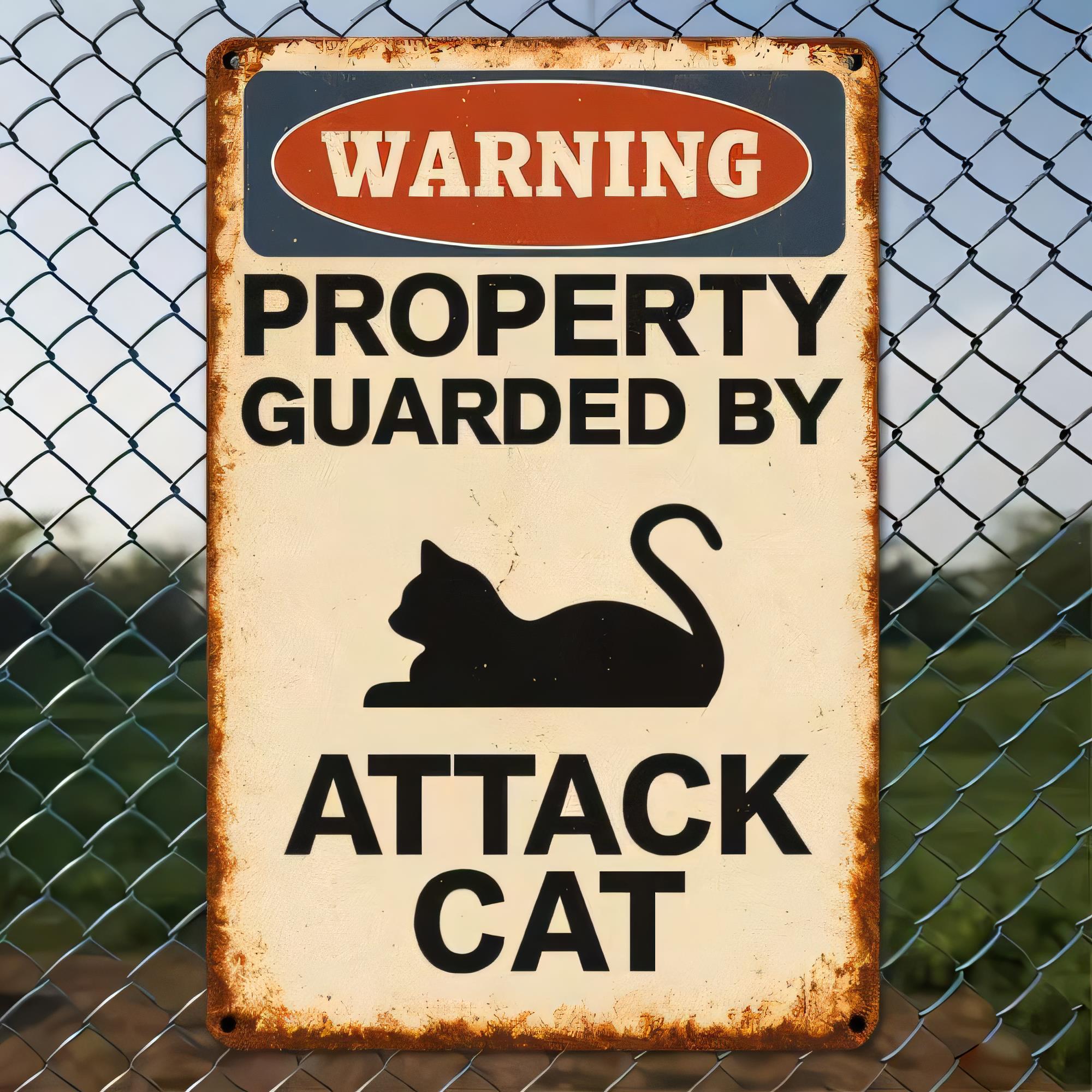 Home Bar And Kitchen - Tin Sign Warning Property Guarded By
