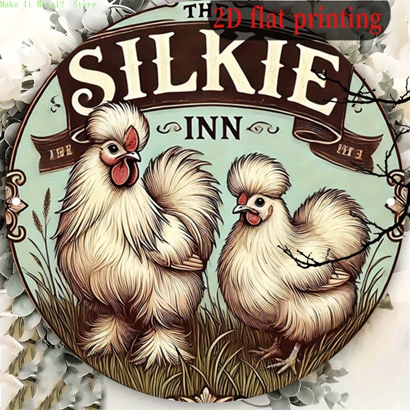 Home Bar And Kitchen - Vintage The Silkie Inn Round Tin