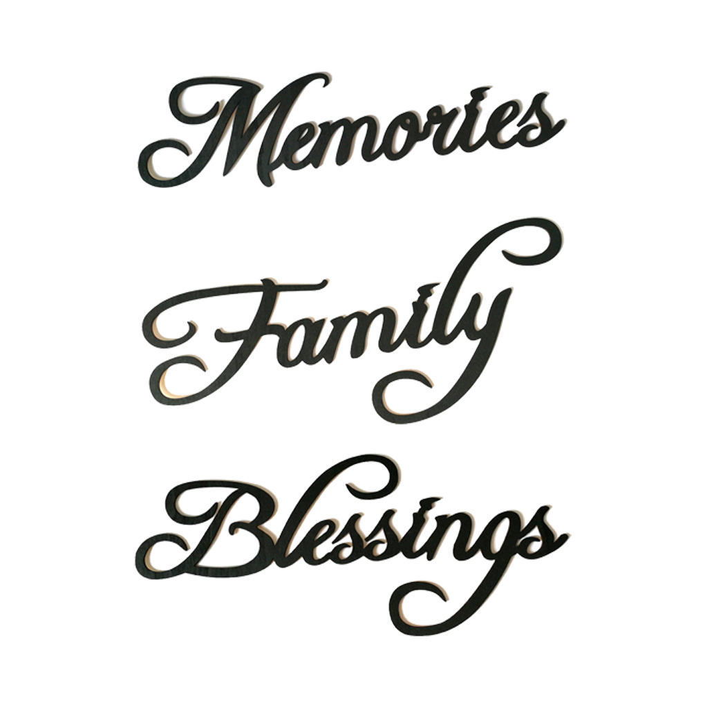 Home Bar Word - Family Memories Blessings Letter Wooden Wall