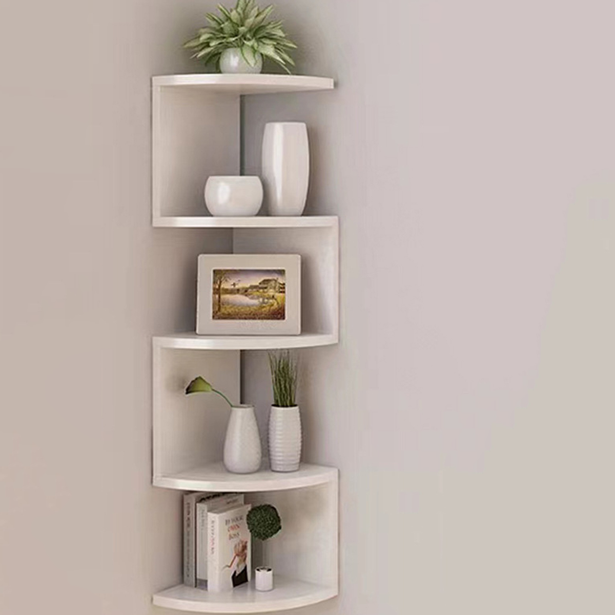 Home Bar Shelves - 2/4/5 Layers Wooden PVC Corner Shelf