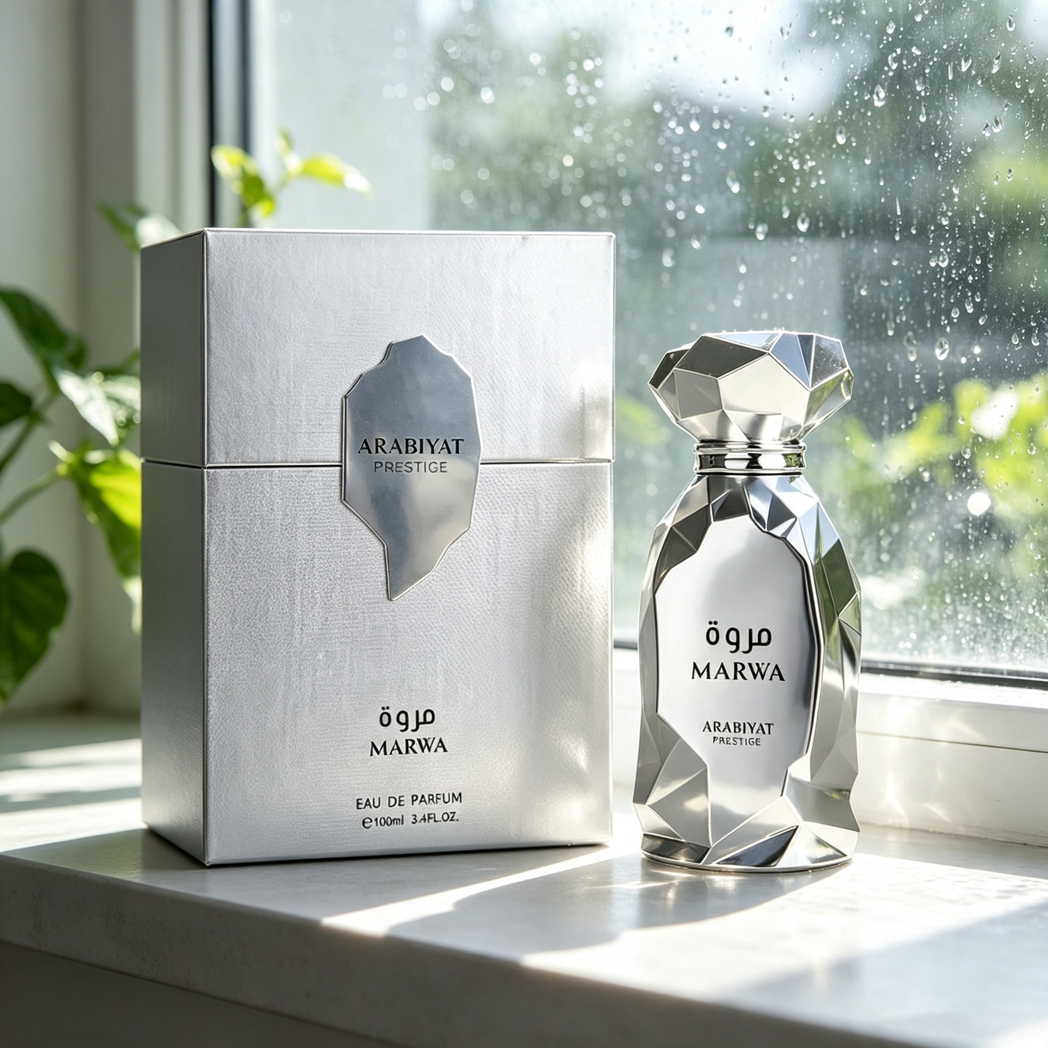 Home Bar Accessories - ARABIYAT MARWA Silver Edge Cut perfume