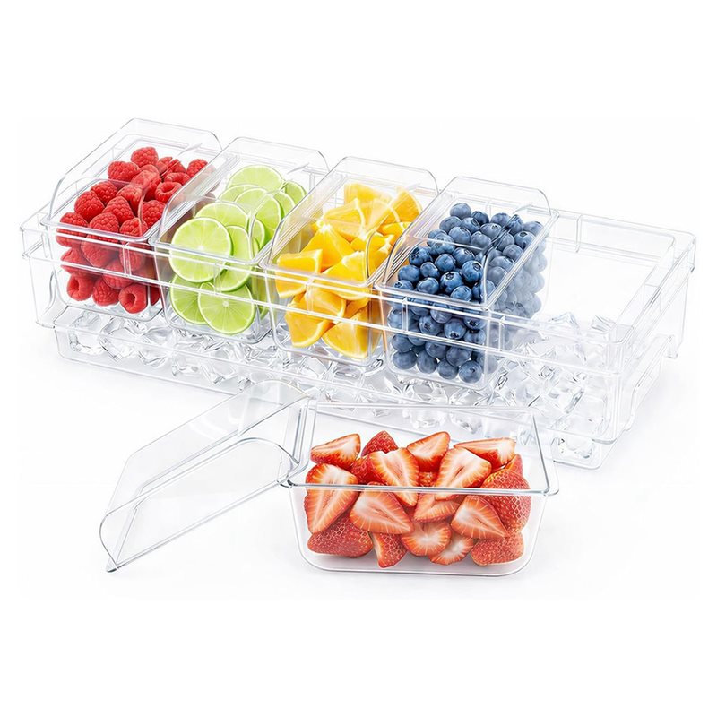 Garnish Tray Set - AB46-For Bar Supplies, Chilled Condiment Containers,Tacos