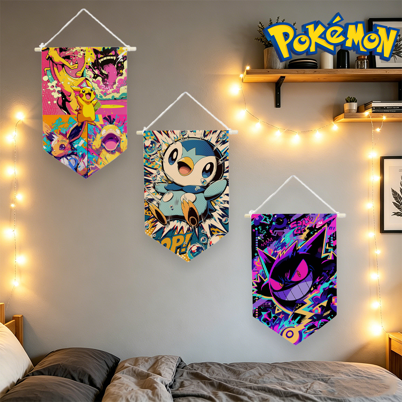 Home Bar Accessories - Pokemons Hanging Cloth Anime Print Wall