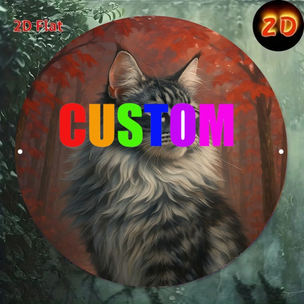 Home Bar And Restaurant - 2D Flat Custom Round Vintage Cat