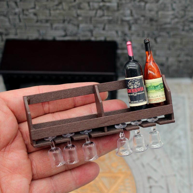 Home Bar Stand - 1Set Dollhouse Toy Simulation Wall Mounted