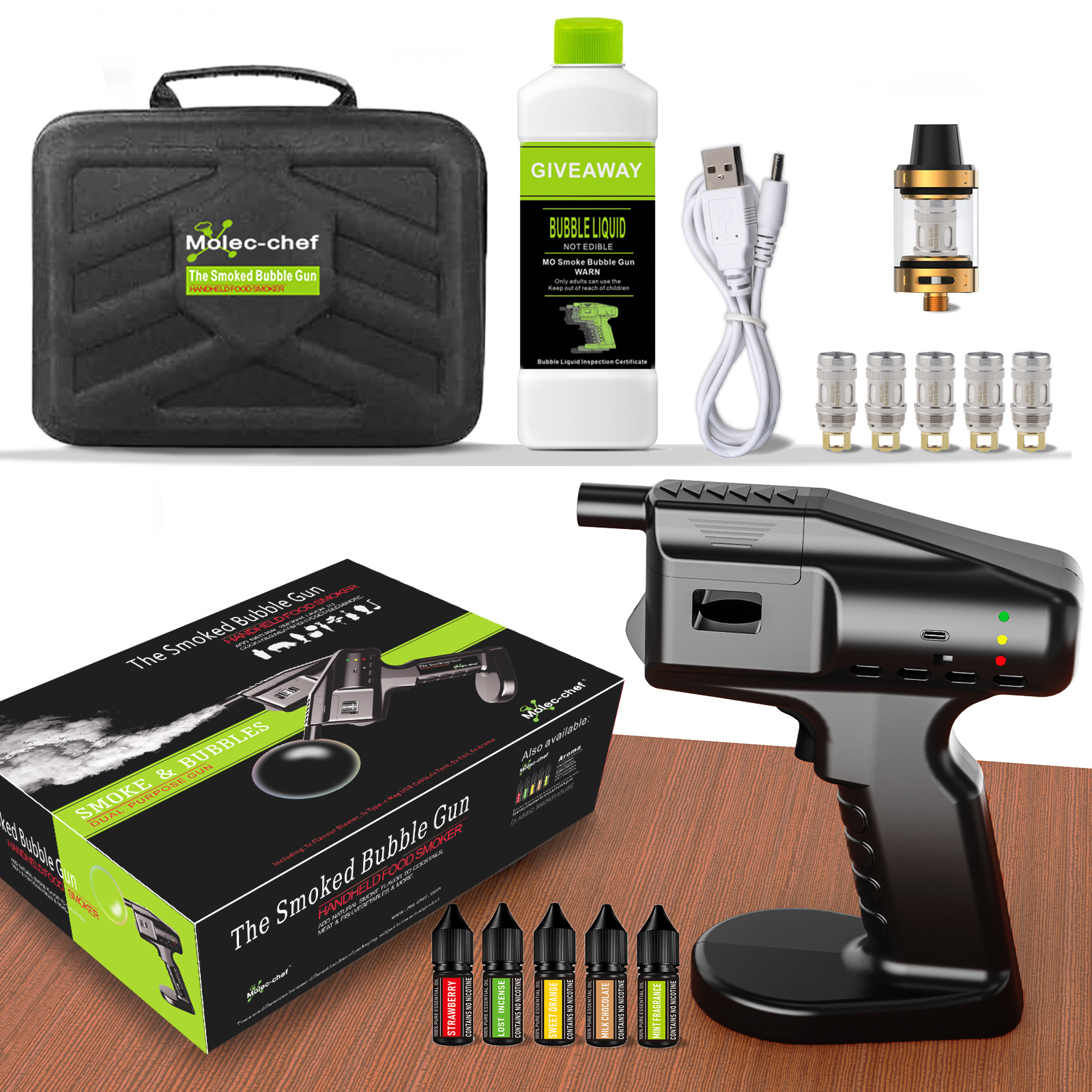 Smoking Gun Kit - Smoking Flavor Blaster Cocktail Smoker Bubble