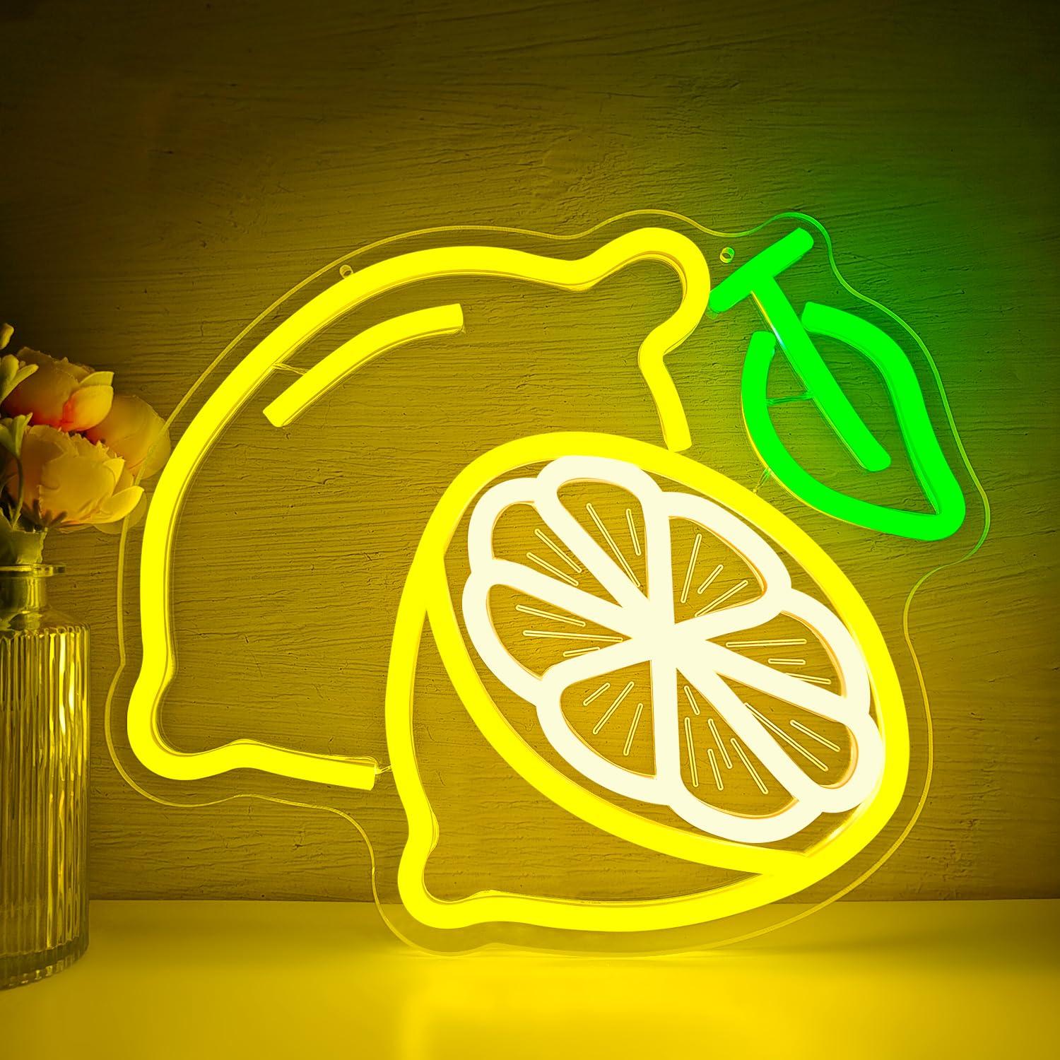 Home Bar And Kitchen - Lemon Neon Sign Dimmable LED Light