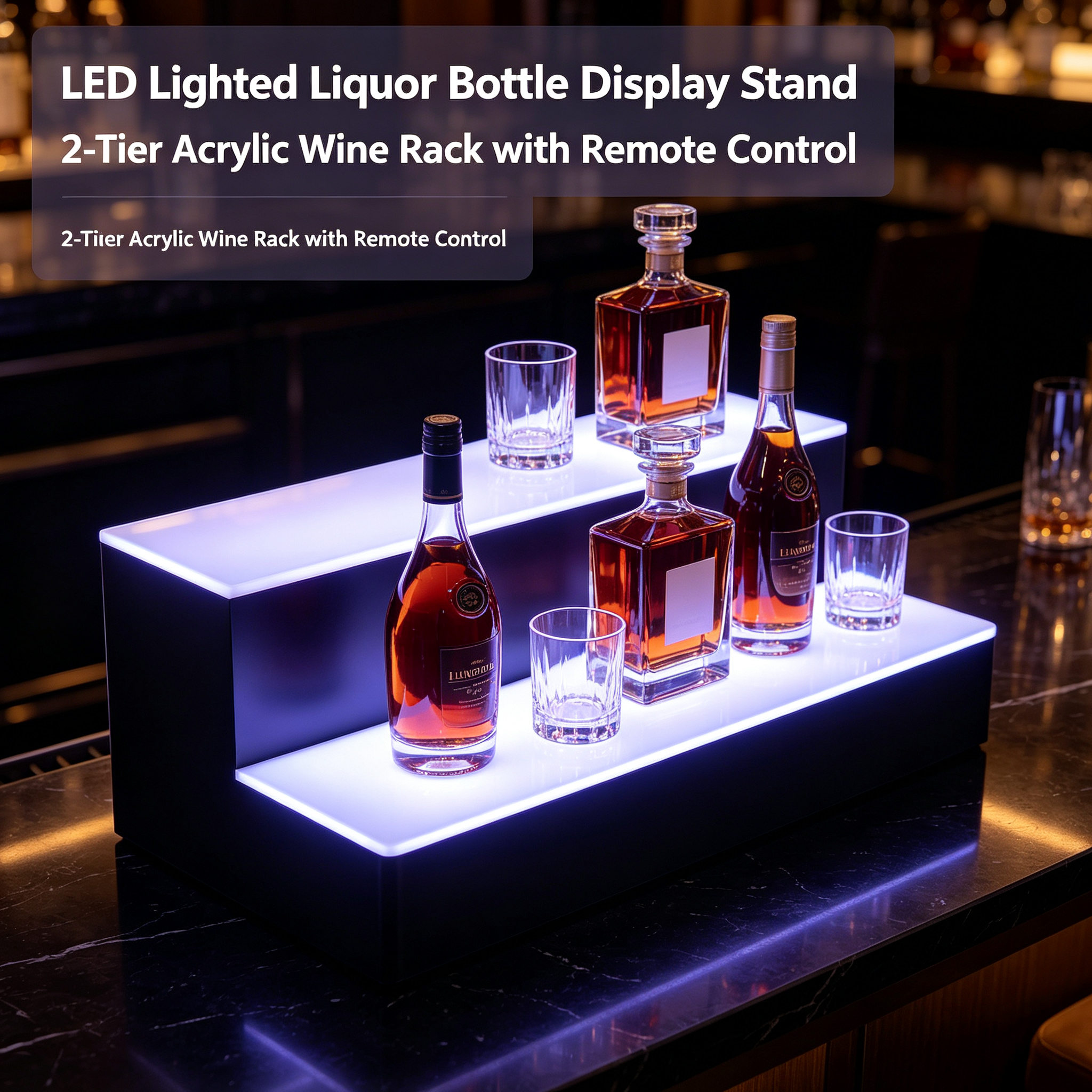 Home Bargains - LED Lighted Liquor Bottle Display Stand