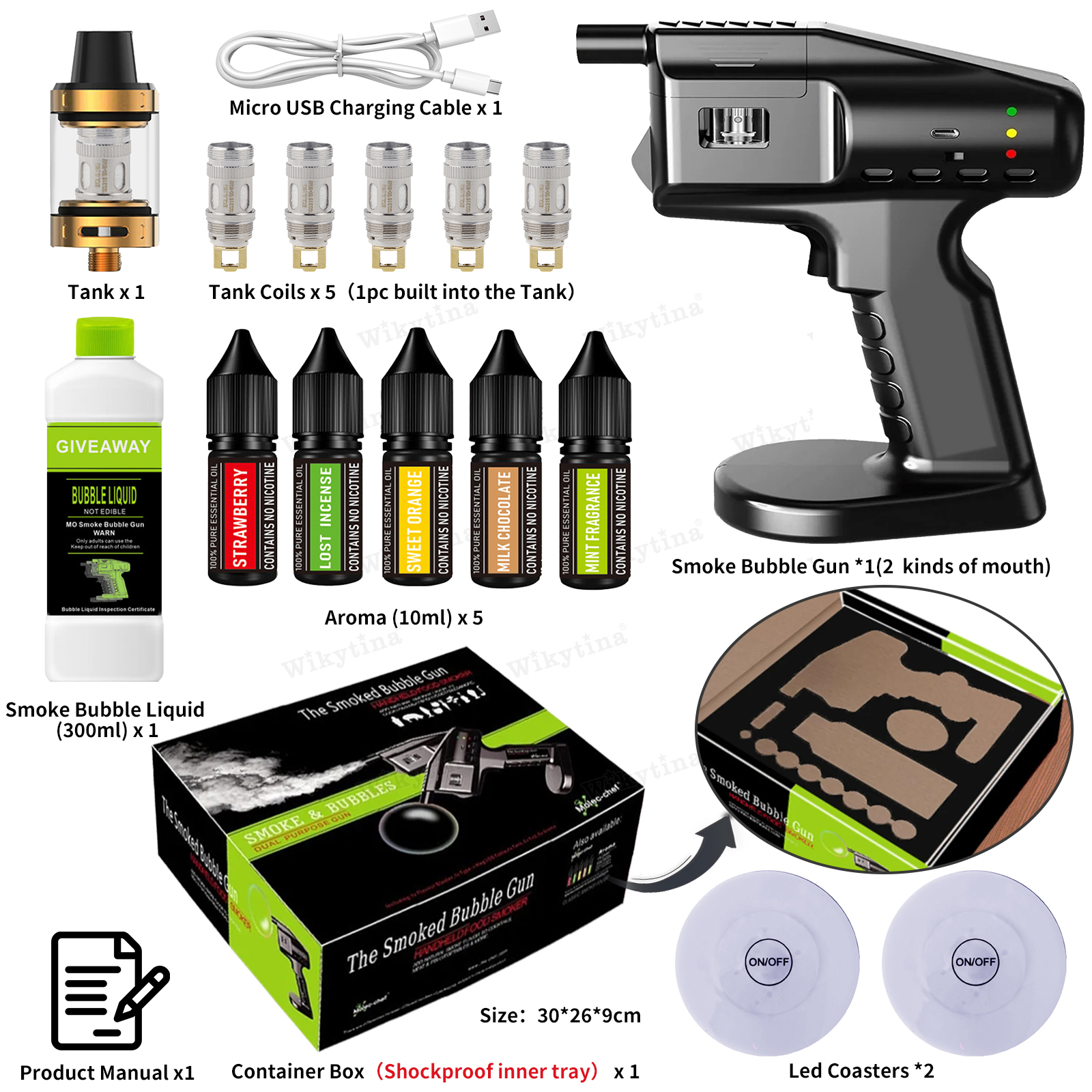 Smoking Gun Kit - USB Rechargeable Cocktail Smoke Bubble Gun