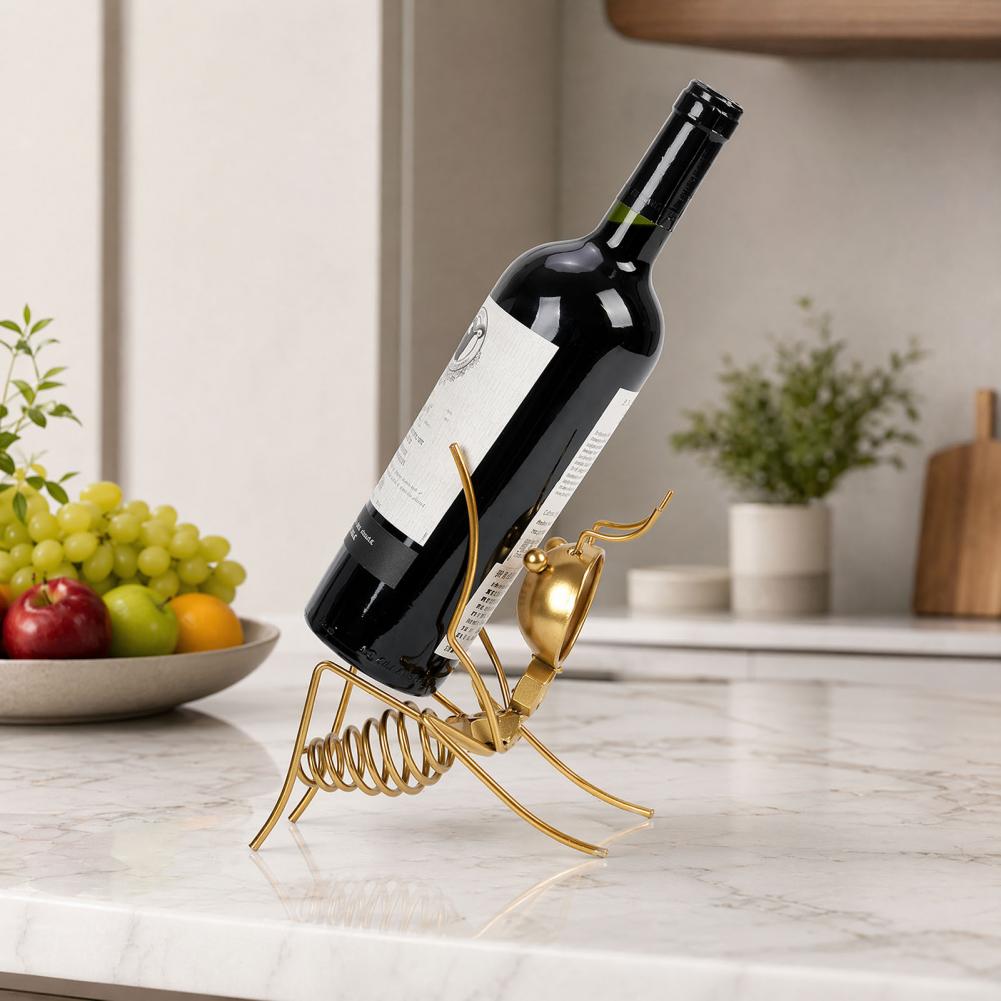 Home Bar Stand - Solid Metal Wine Stand Unique Wine