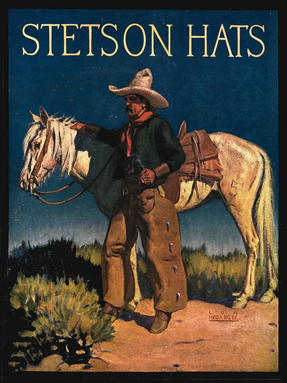 Home Bar And Kitchen - Stetson Hats Cowboy Metal Tin Sign