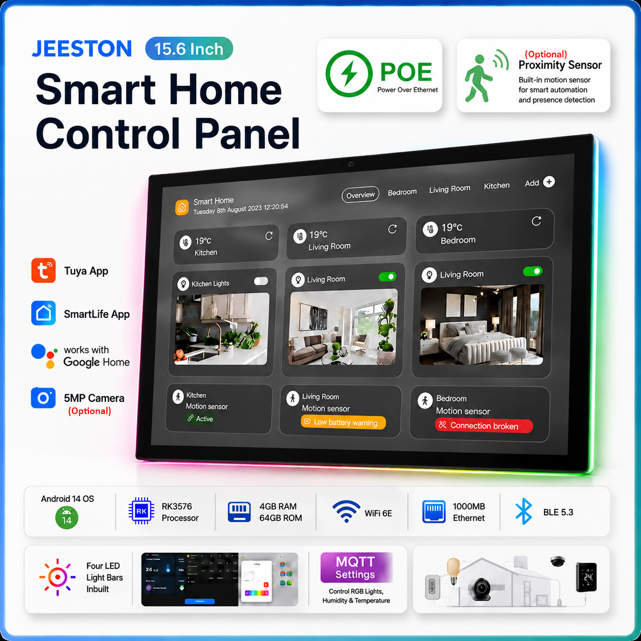 Home Bar Android - 15.6 Inch InWall Smart Home Control