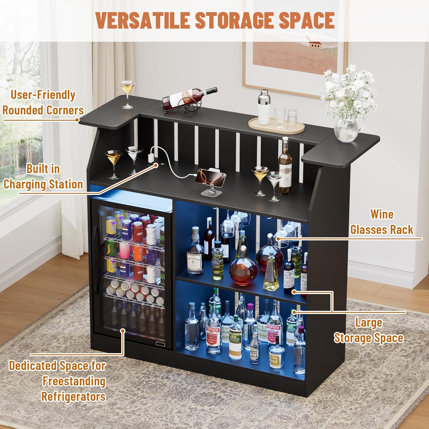 U-Shape Bar Table, Home Bar Un - огляд і ціна Home Bar And Fridge