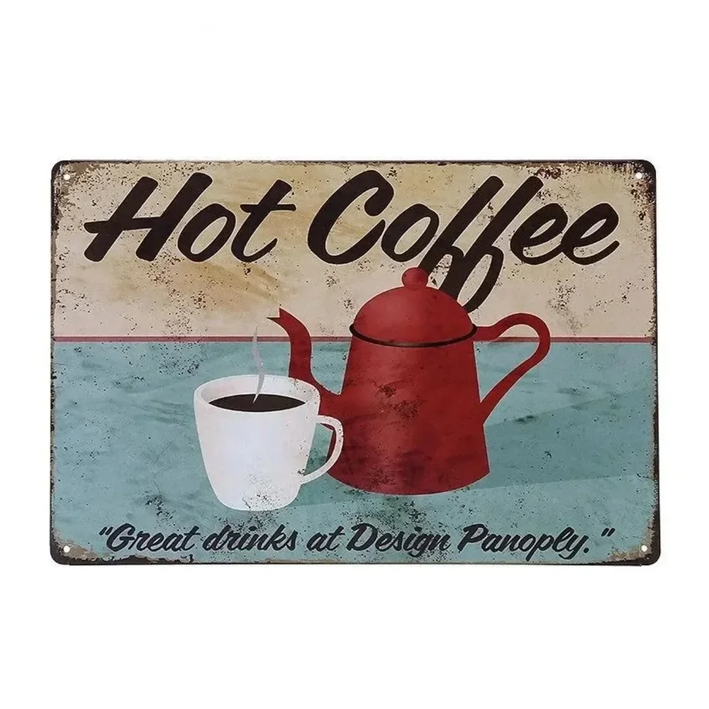 Plaque Metal Signs Drink Coffe - огляд і ціна Home Bar And Coffee