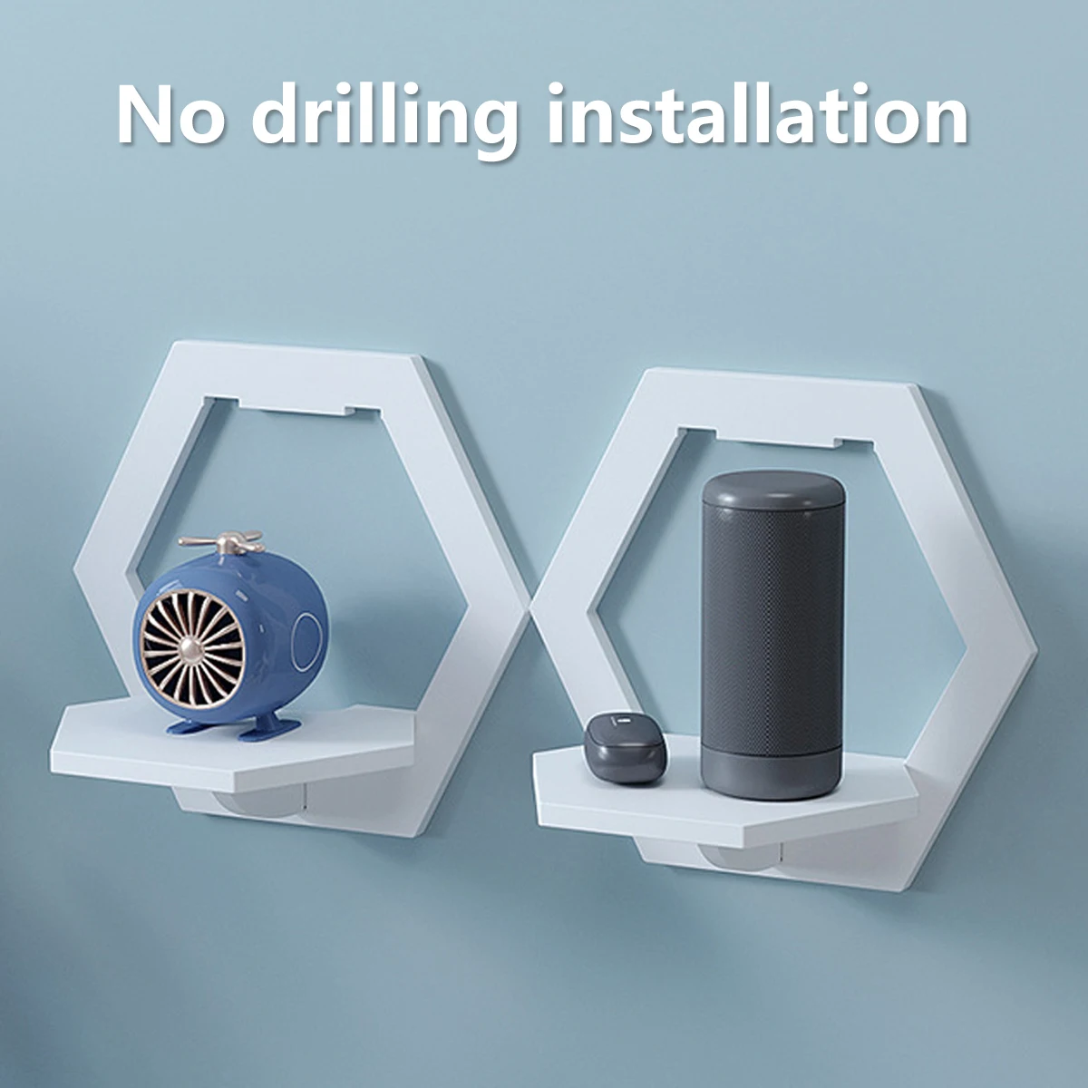 3Pcs Hexagon Wall Shelf Punch  - огляд і ціна Home Bar Shelves