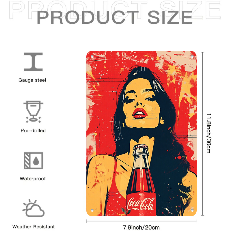 1PC 2D Flat Vintage Coca Cola  - огляд і ціна Home Bar And Coffee