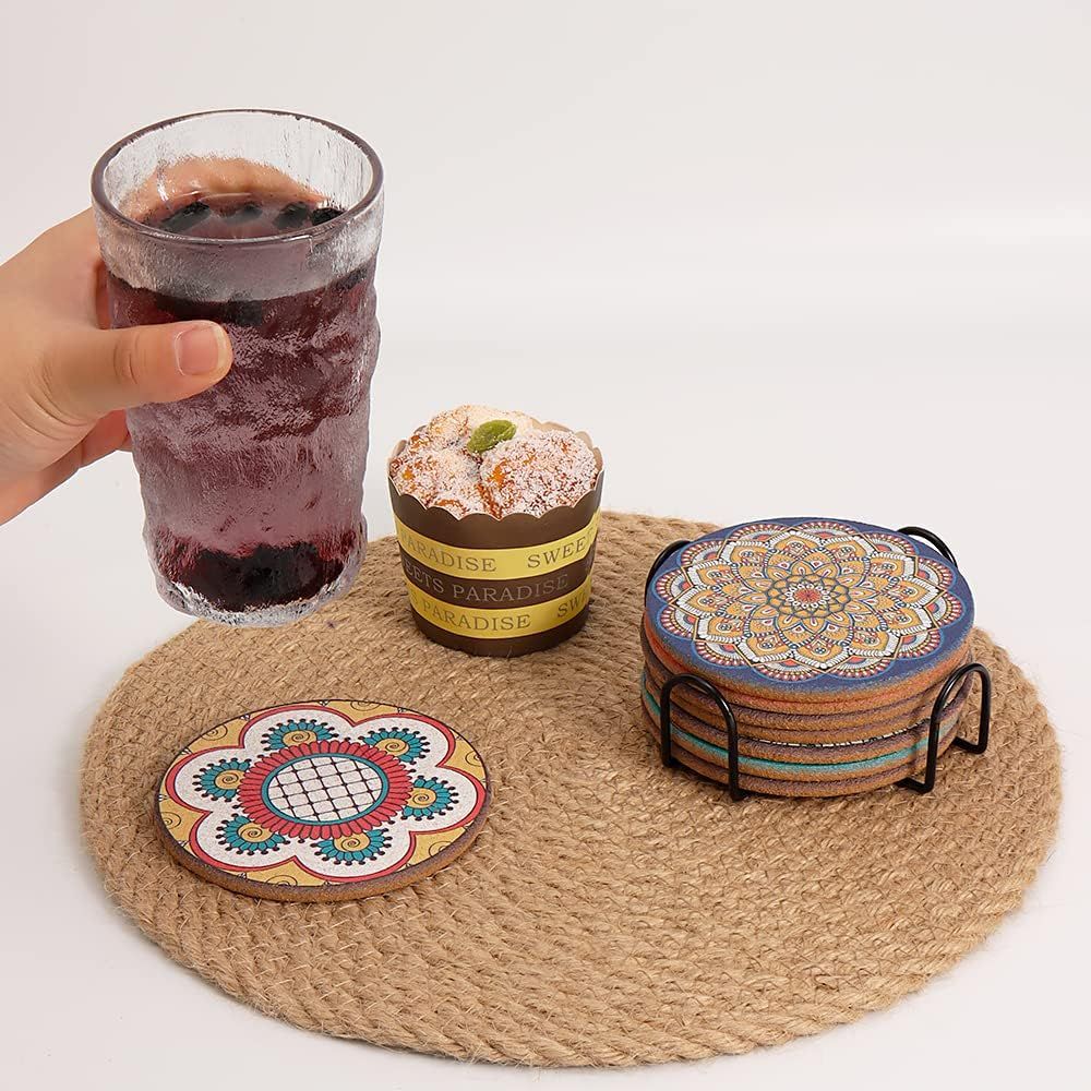 Set of 8 Round Colorful Coaste - огляд і ціна Home Bar Set