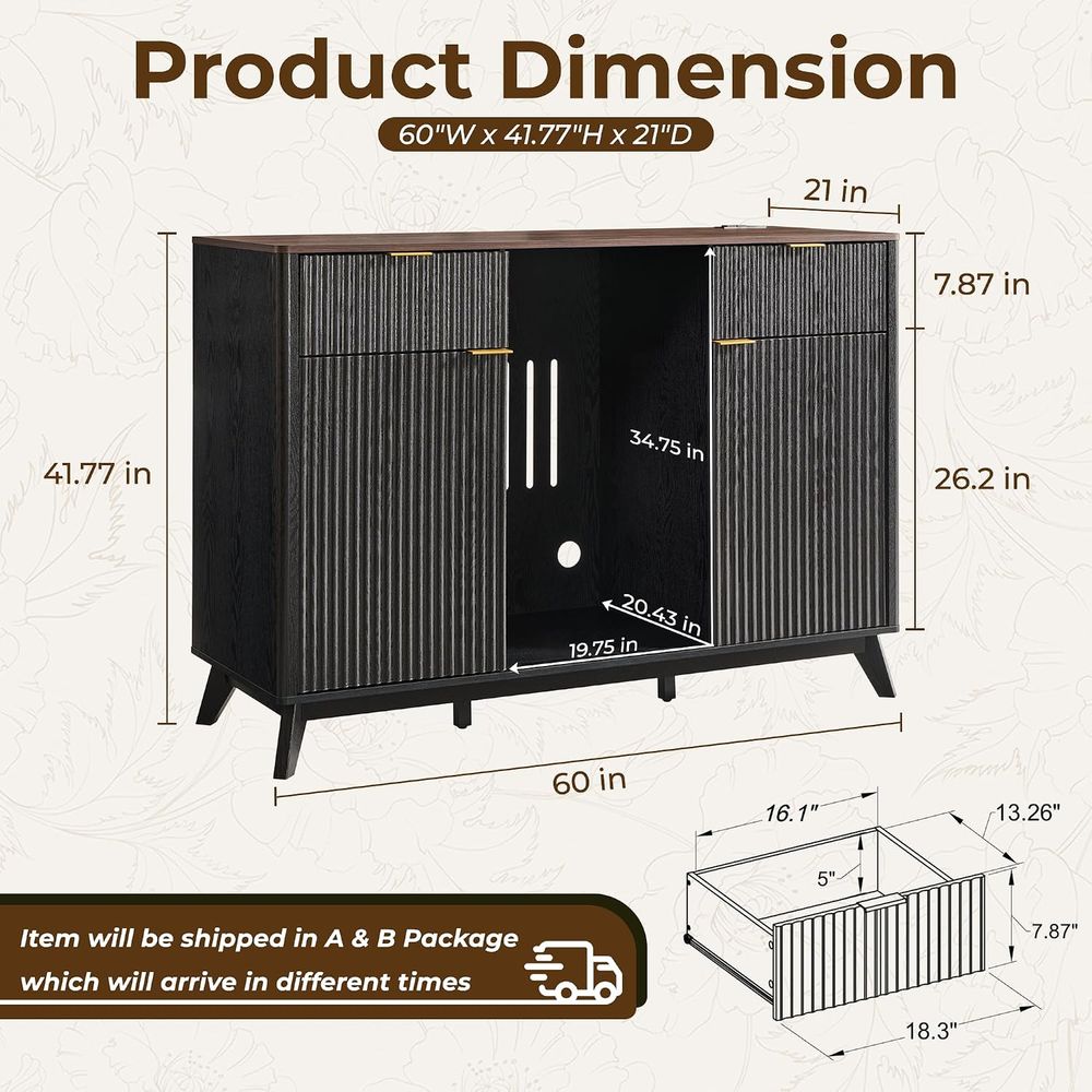 60 Coffee Bar Cabinet with Min - огляд і ціна Home Bar And Fridge