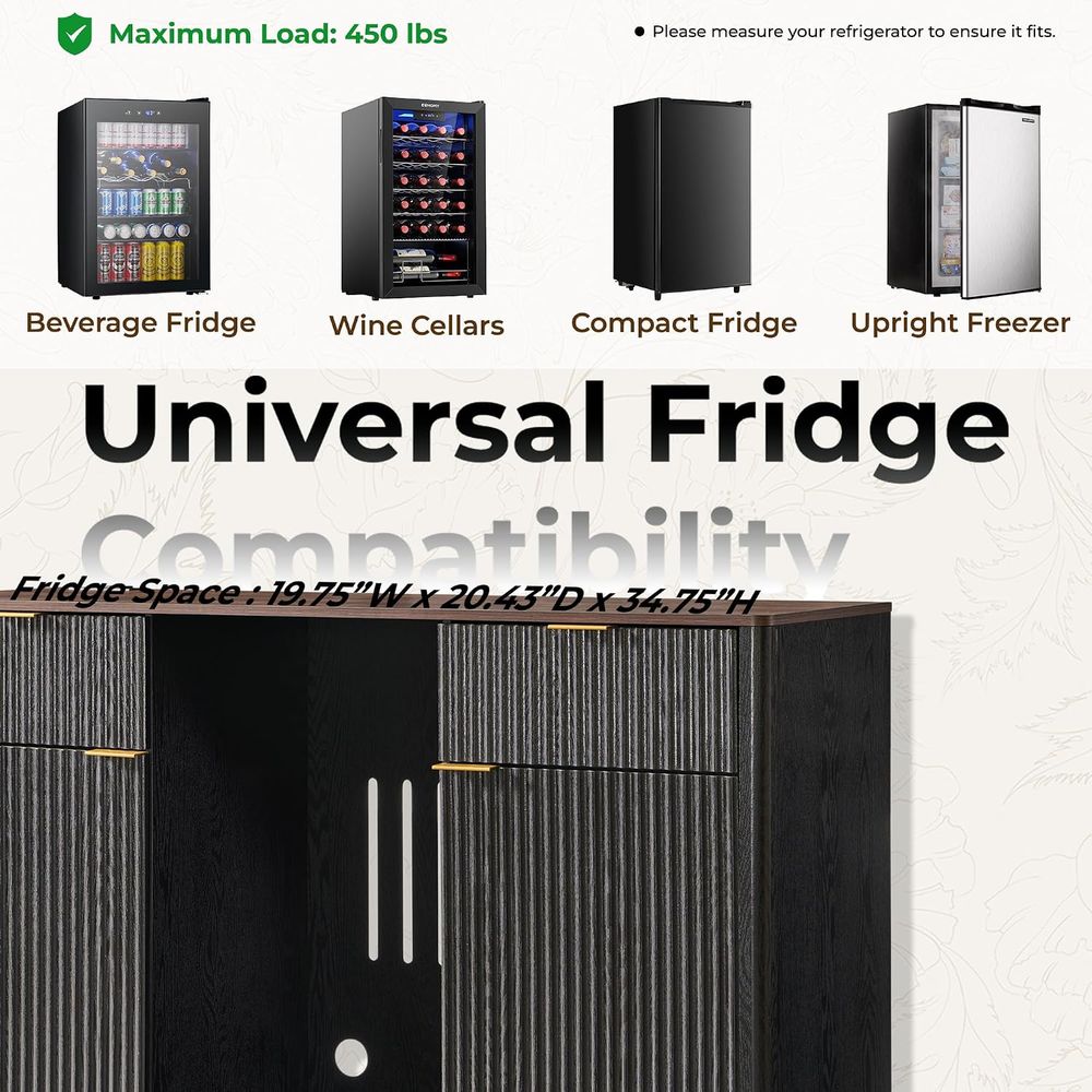 60 Coffee Bar Cabinet with Min - огляд і ціна Home Bar And Fridge