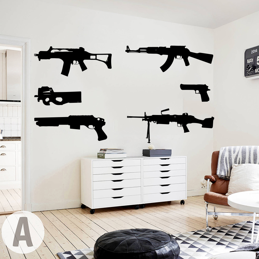 Set Of 6 Guns Wall Decal  Kids - огляд і ціна Smoking Gun Kit