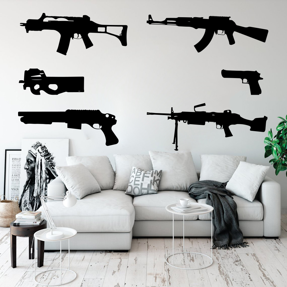 Set Of 6 Guns Wall Decal  Kids - огляд і ціна Smoking Gun Kit