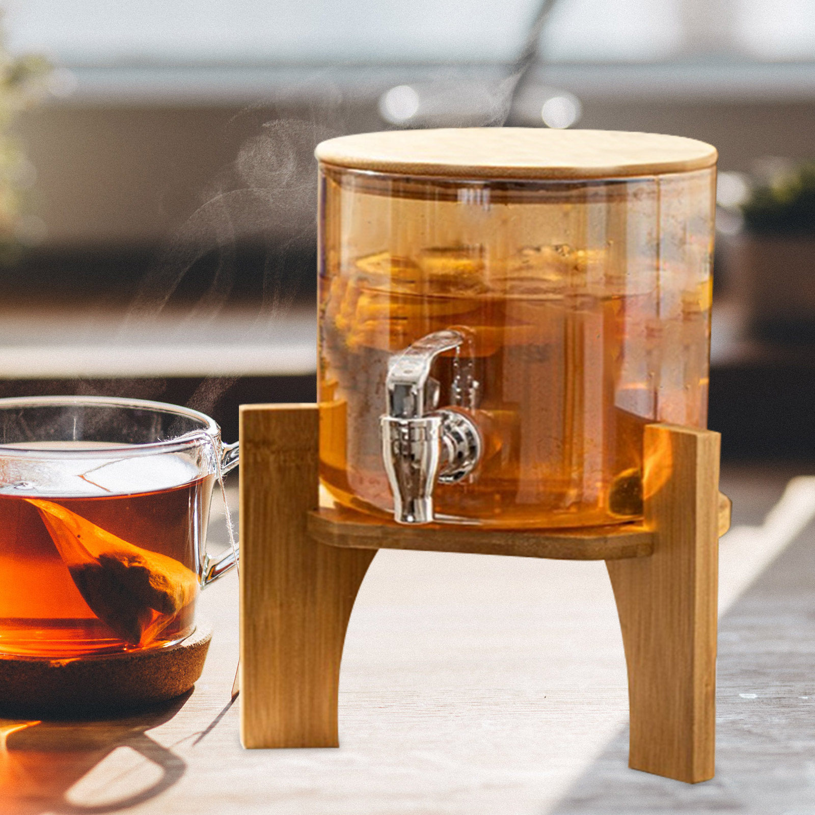 Stylish Wood Beverage Dispense - огляд і ціна Home Bar Shelves