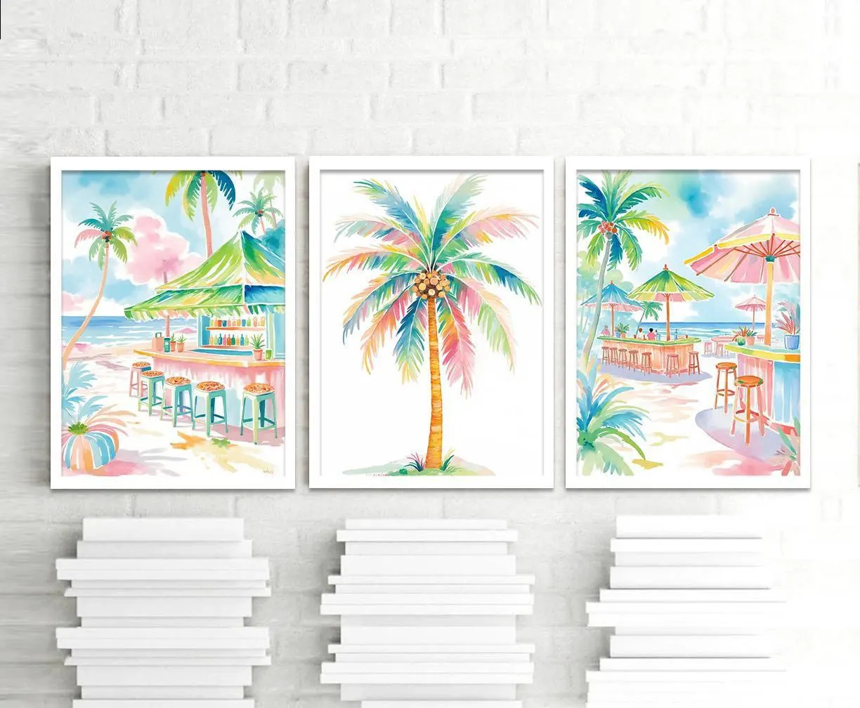 Boho Tropical Watercolor Wall  - огляд і ціна Home Bar Set