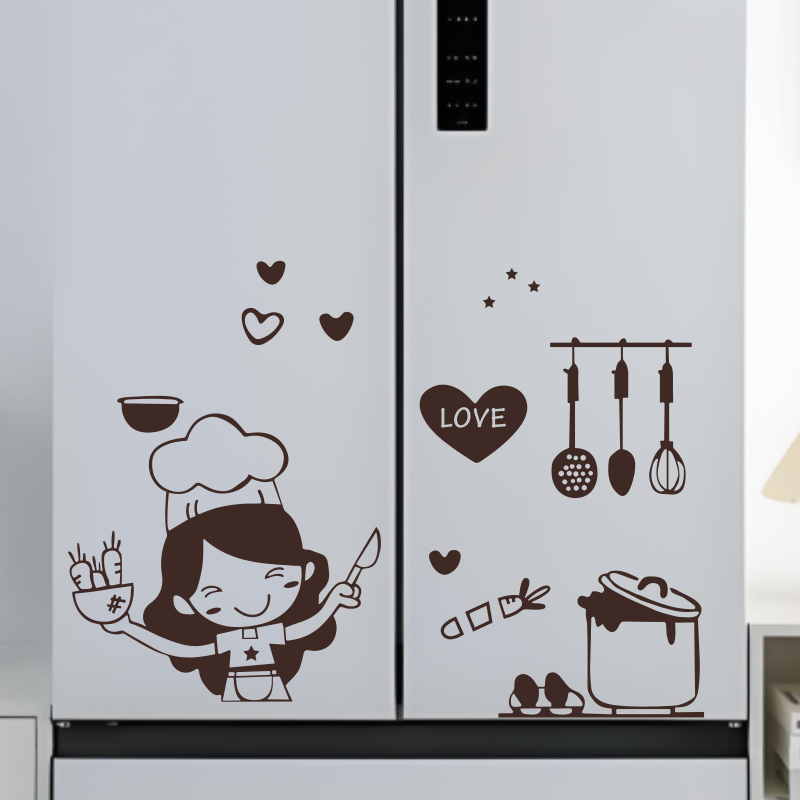 Happy Girl Chef Loves Cooking  - огляд і ціна Home Bar And Fridge