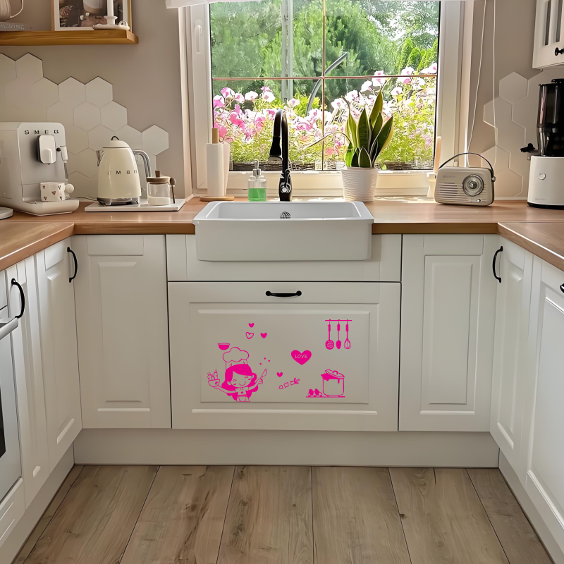 Happy Girl Chef Loves Cooking  - огляд і ціна Home Bar And Fridge