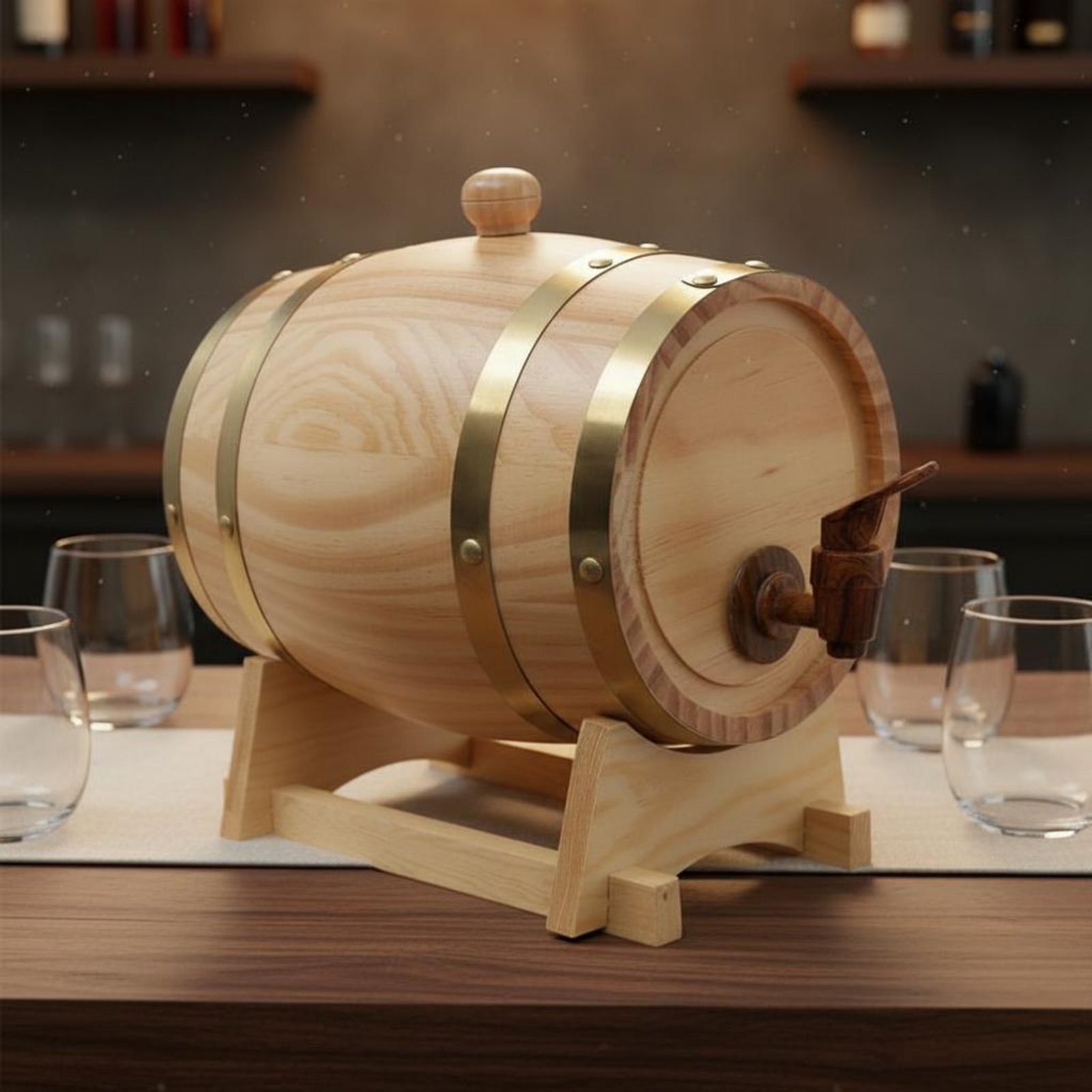 Fir Wood Barrel with Spigot Le - огляд і ціна Home Bar Stand