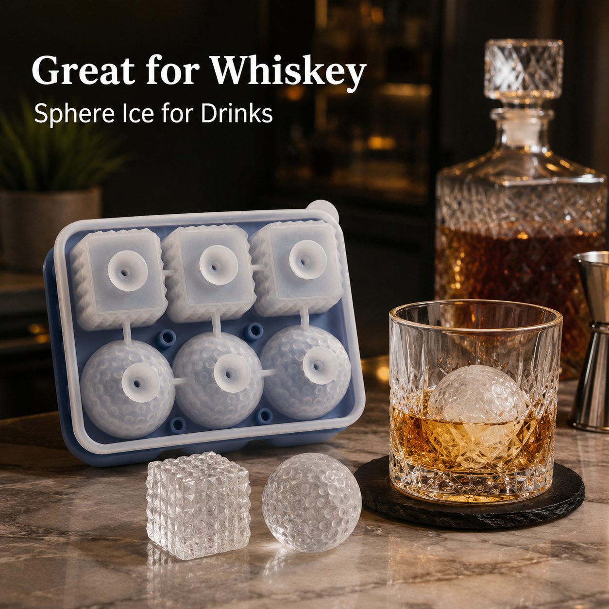 Silicone Whiskey Ice Cube Tray - огляд і ціна Ice Mold Sphere
