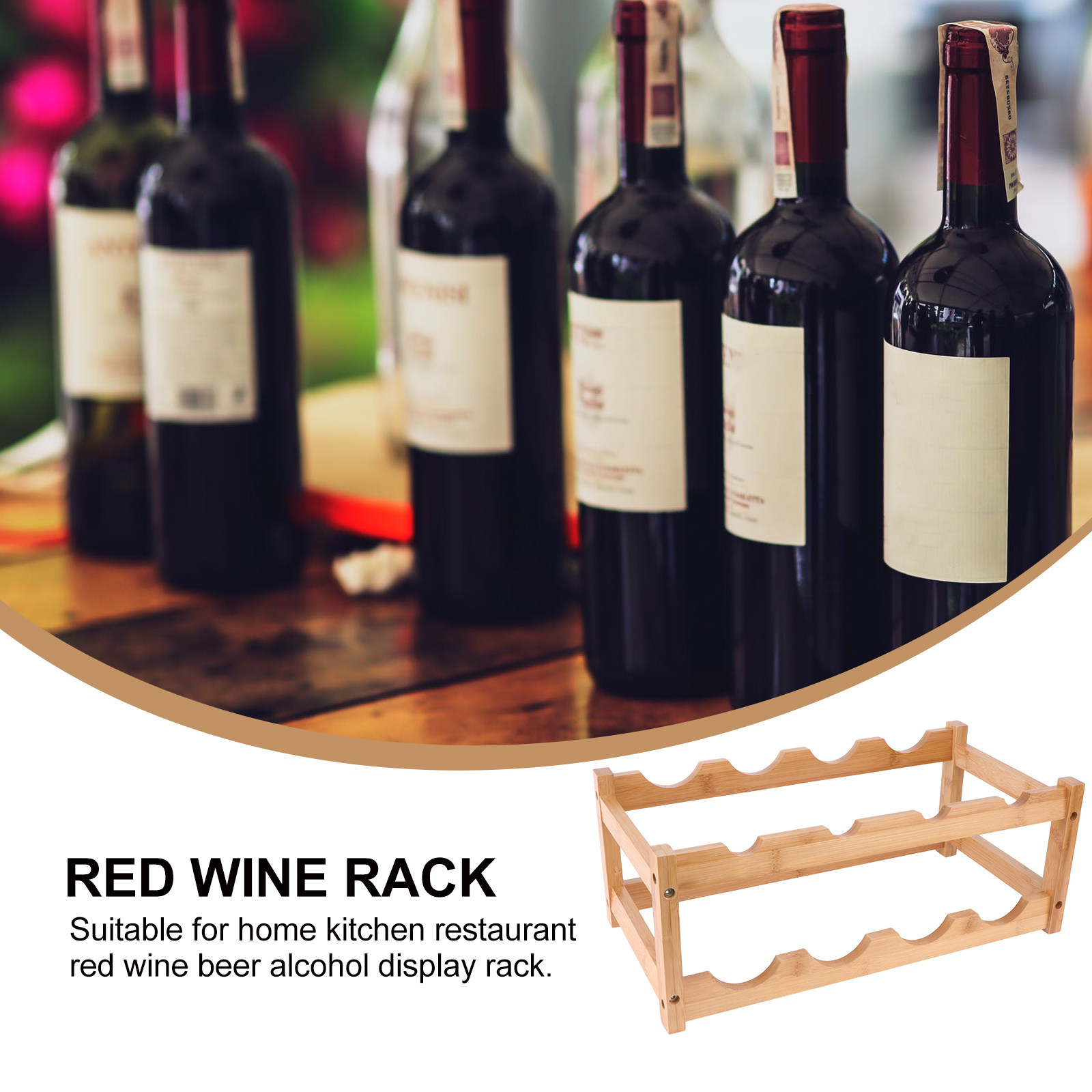 Wooden Double Layer Red Wine R - огляд і ціна Home Bar Stand