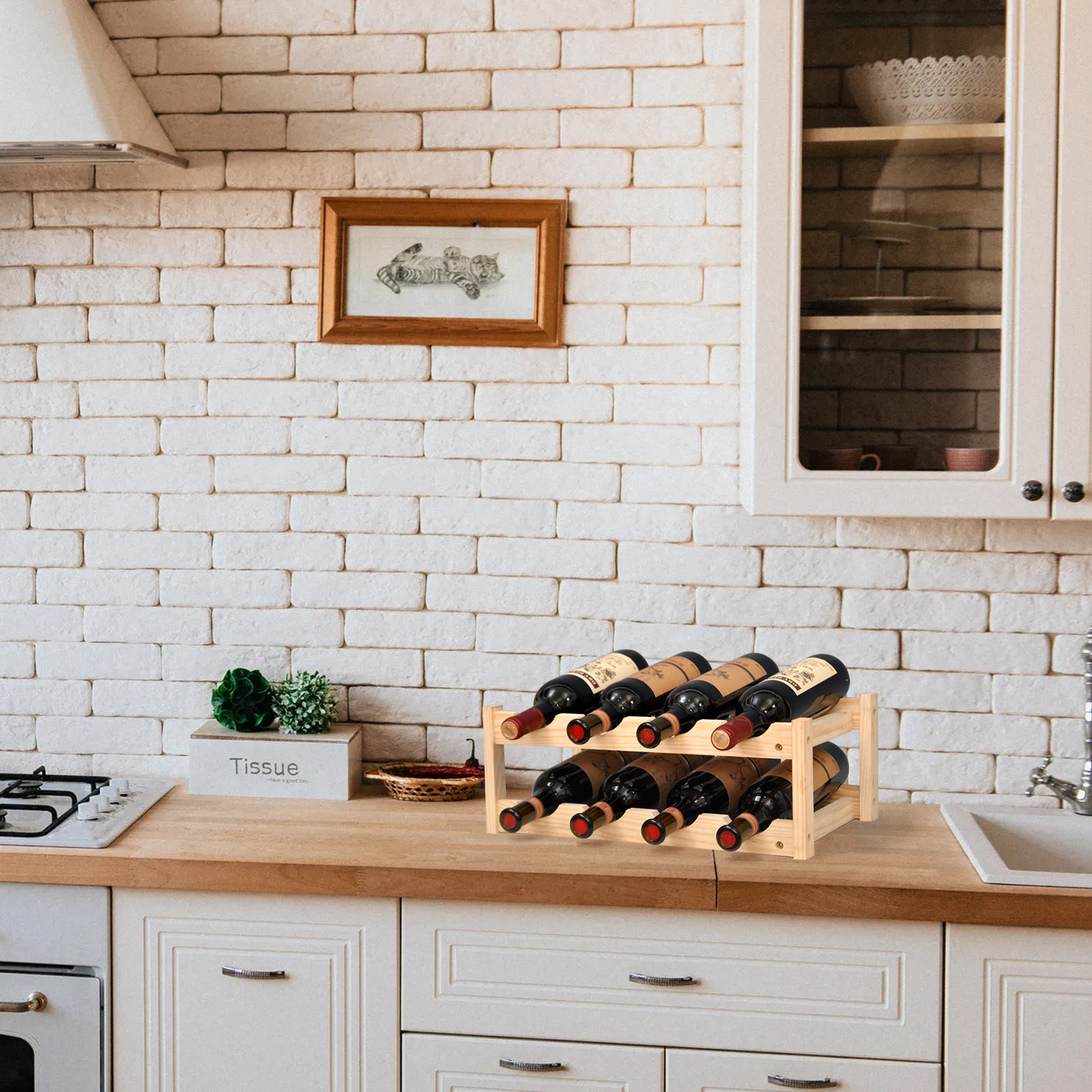 Wooden Double Layer Red Wine R - огляд і ціна Home Bar Stand
