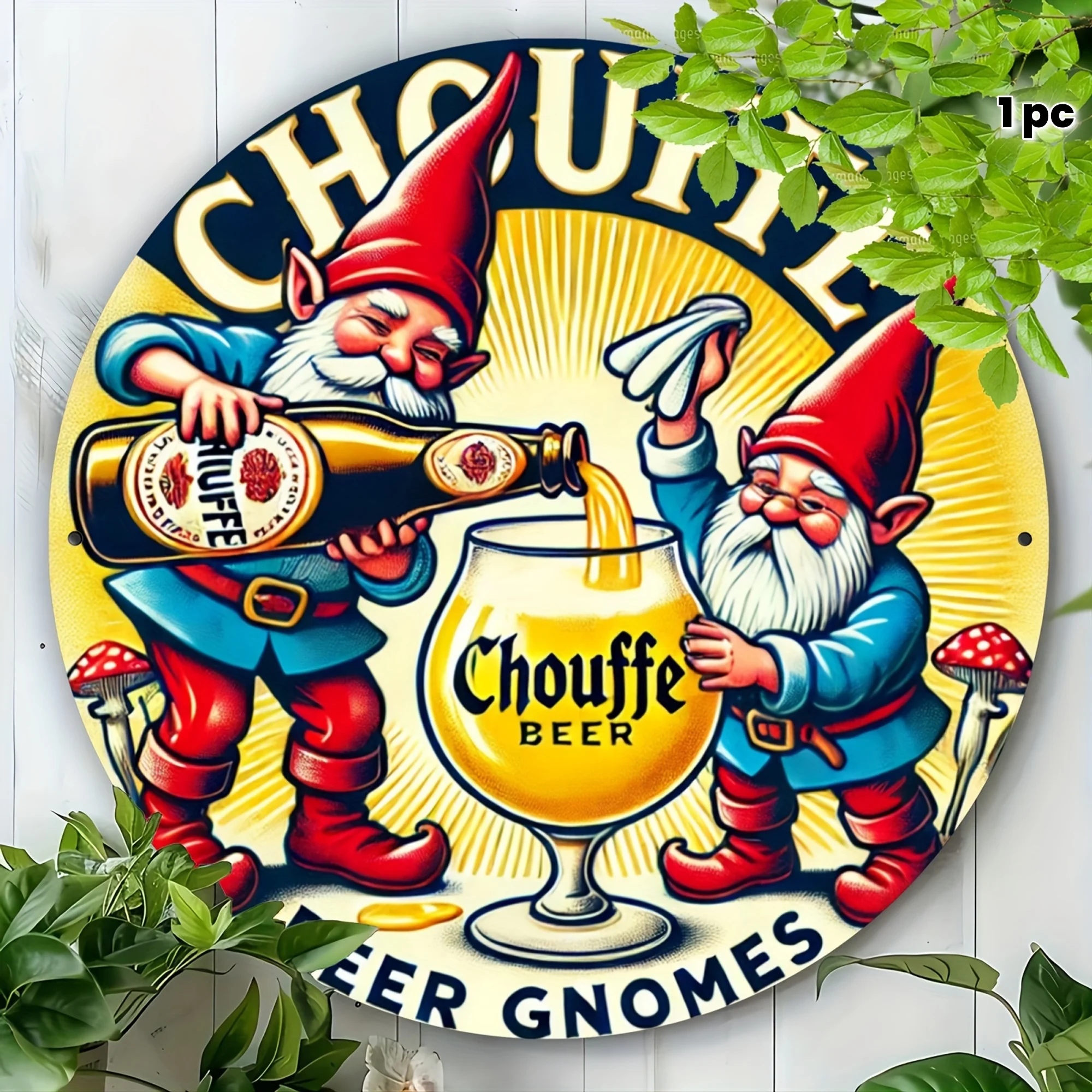 Round Metal Sign with Beer Gno - огляд і ціна Home Bargains