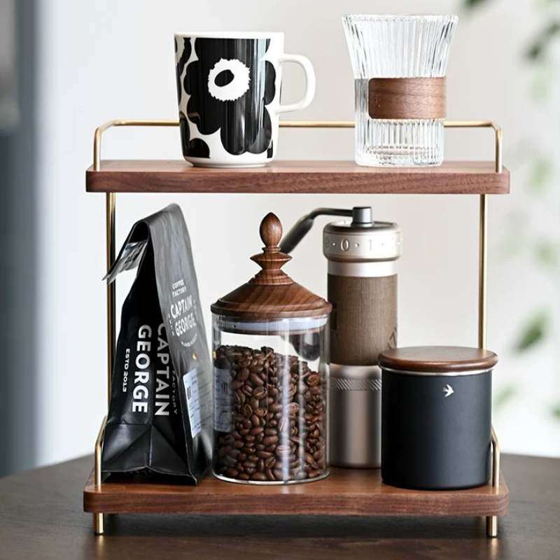 Black Walnut 2 Layers Cup Orga - огляд і ціна Home Bar Shelves