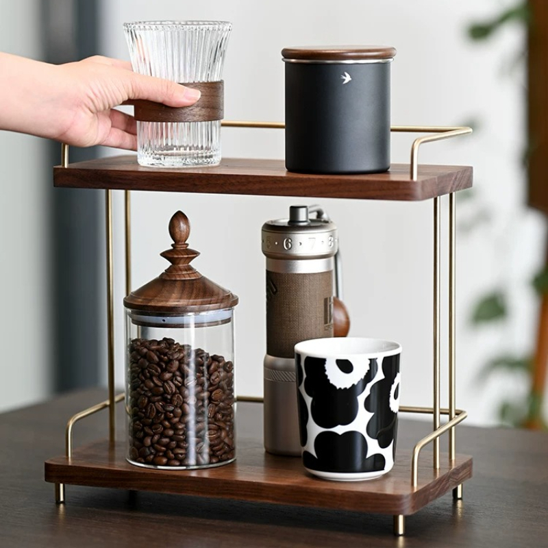 Black Walnut 2 Layers Cup Orga - огляд і ціна Home Bar Shelves