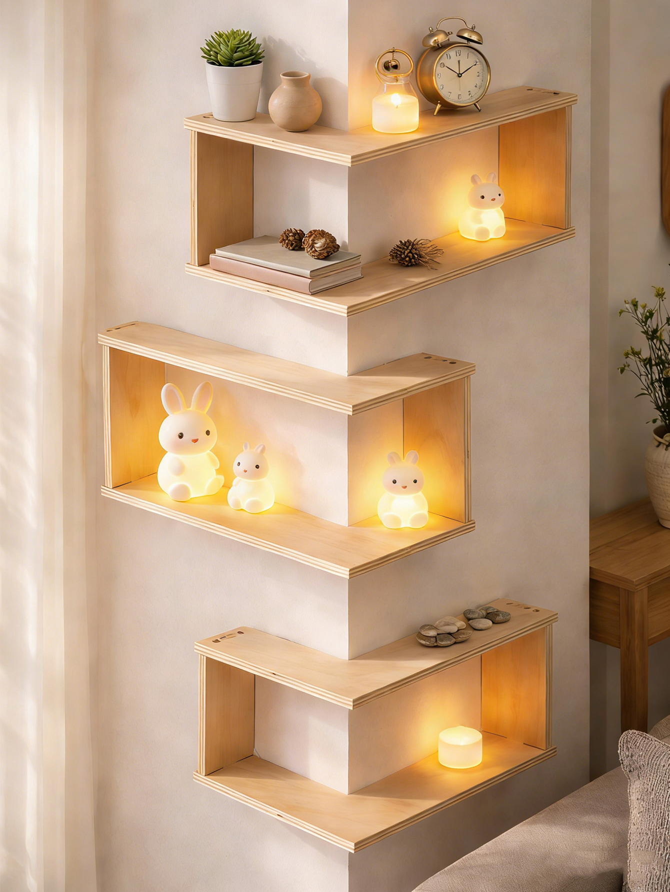 1, 2pcs Rustic Corner Wall She - огляд і ціна Home Bar Shelves