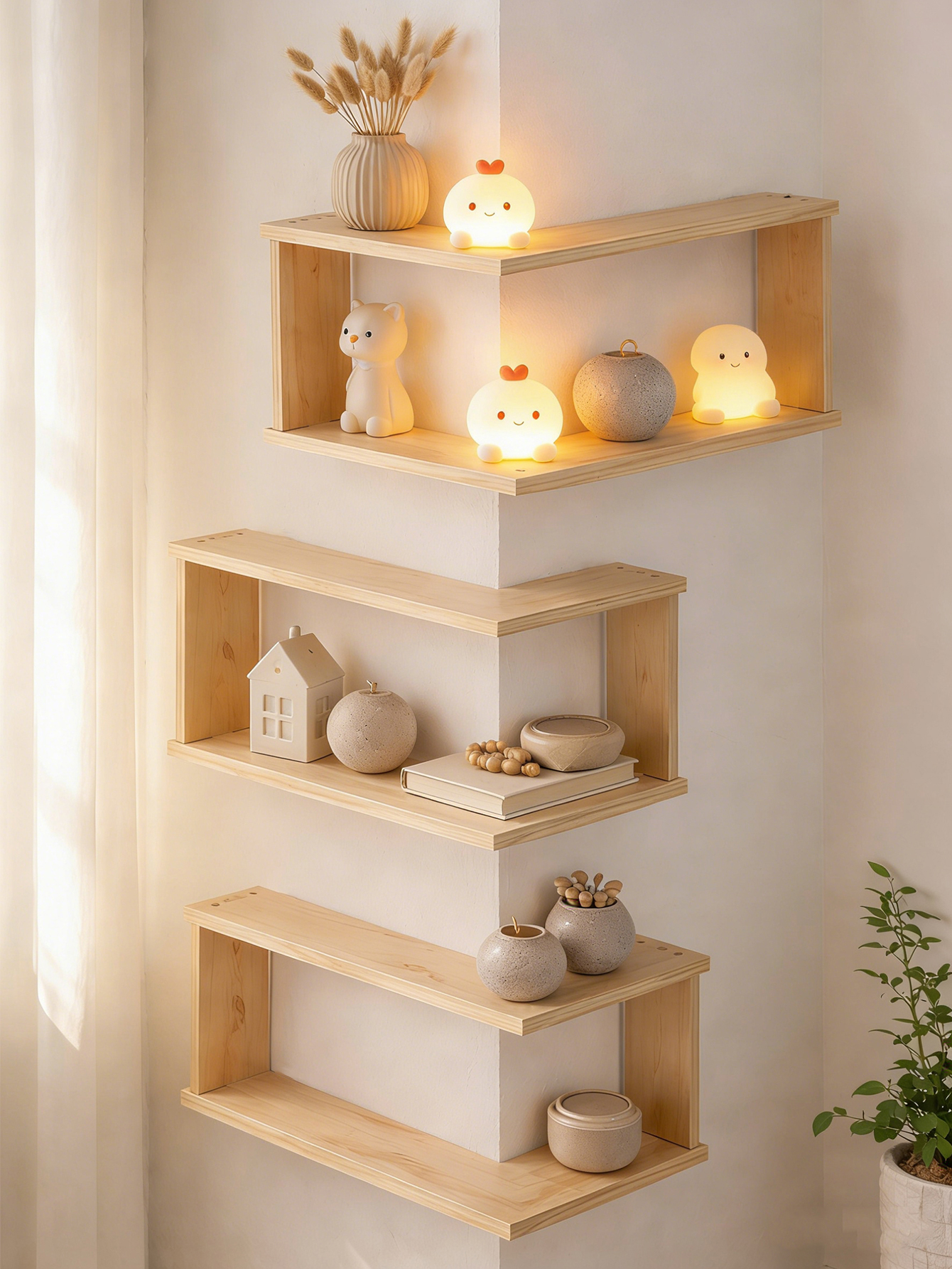 Corner Floating Wooden Shelves - огляд і ціна Home Bar Shelves