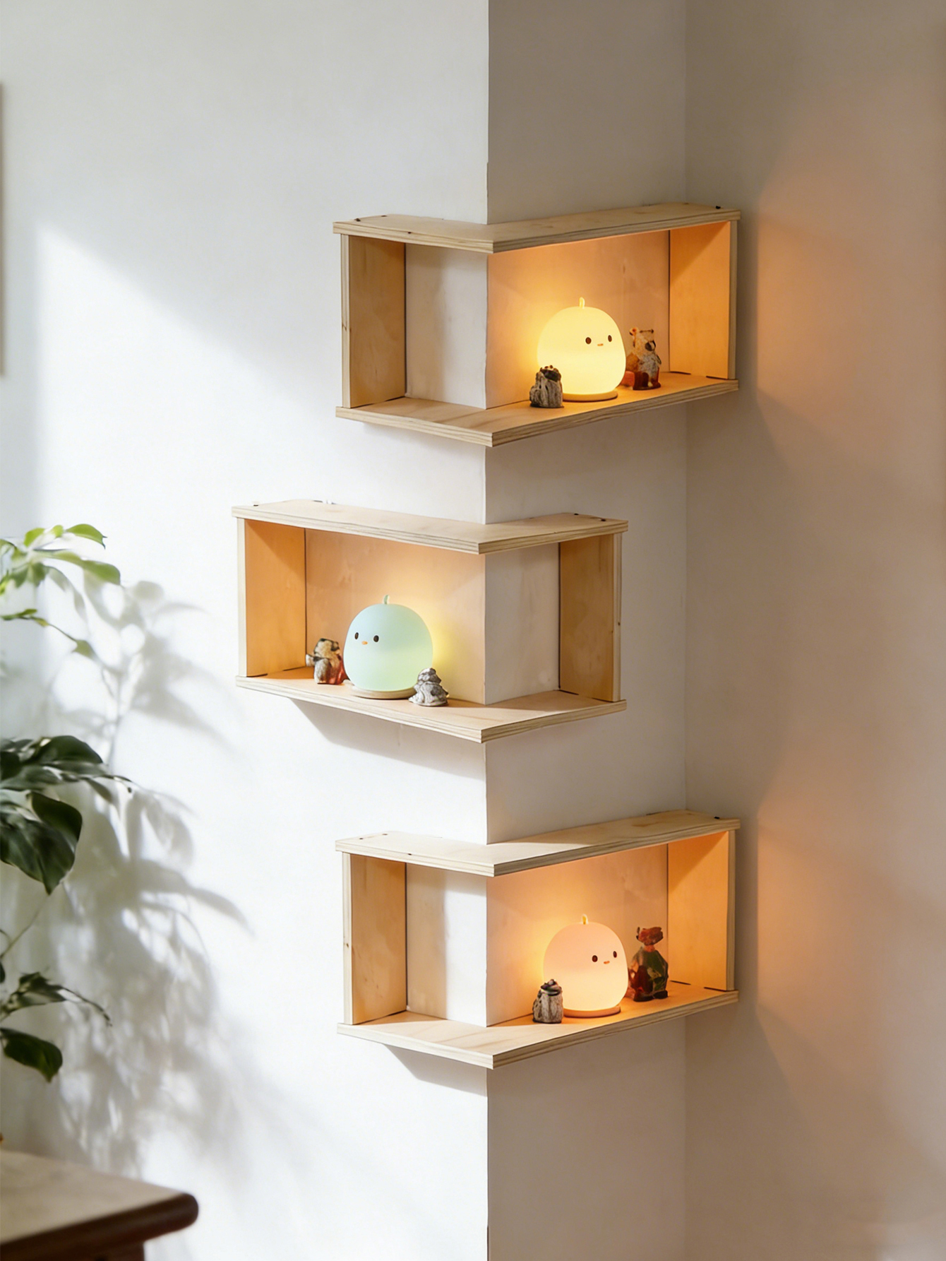 Corner Floating Wooden Shelves - огляд і ціна Home Bar Shelves
