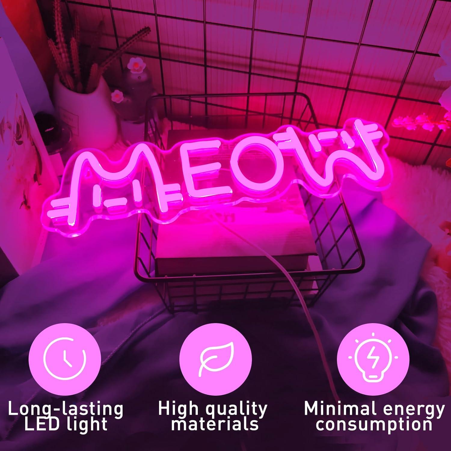 Meow Neon Sign Cat USB Powered - огляд і ціна Home Bar And Restaurant