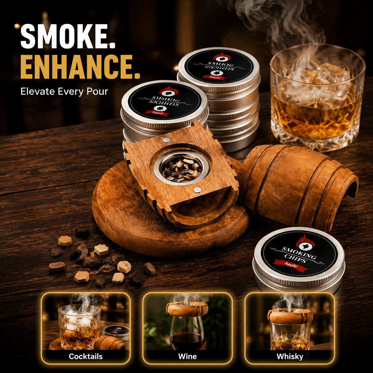 Whisky Smoking Kit, Oak Smoker - огляд і ціна Smoking Gun Kit