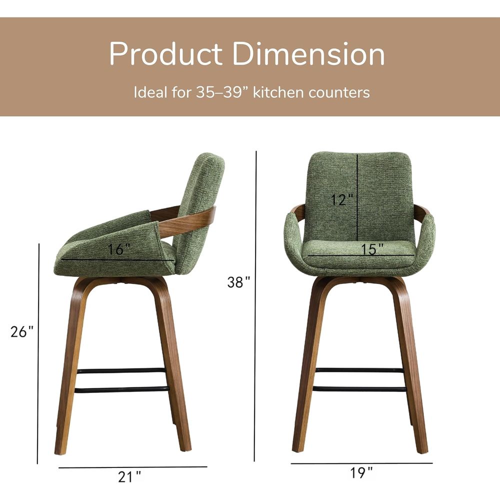 Set of 2 26 Swivel Bar Stools  - огляд і ціна Home Bar Seating