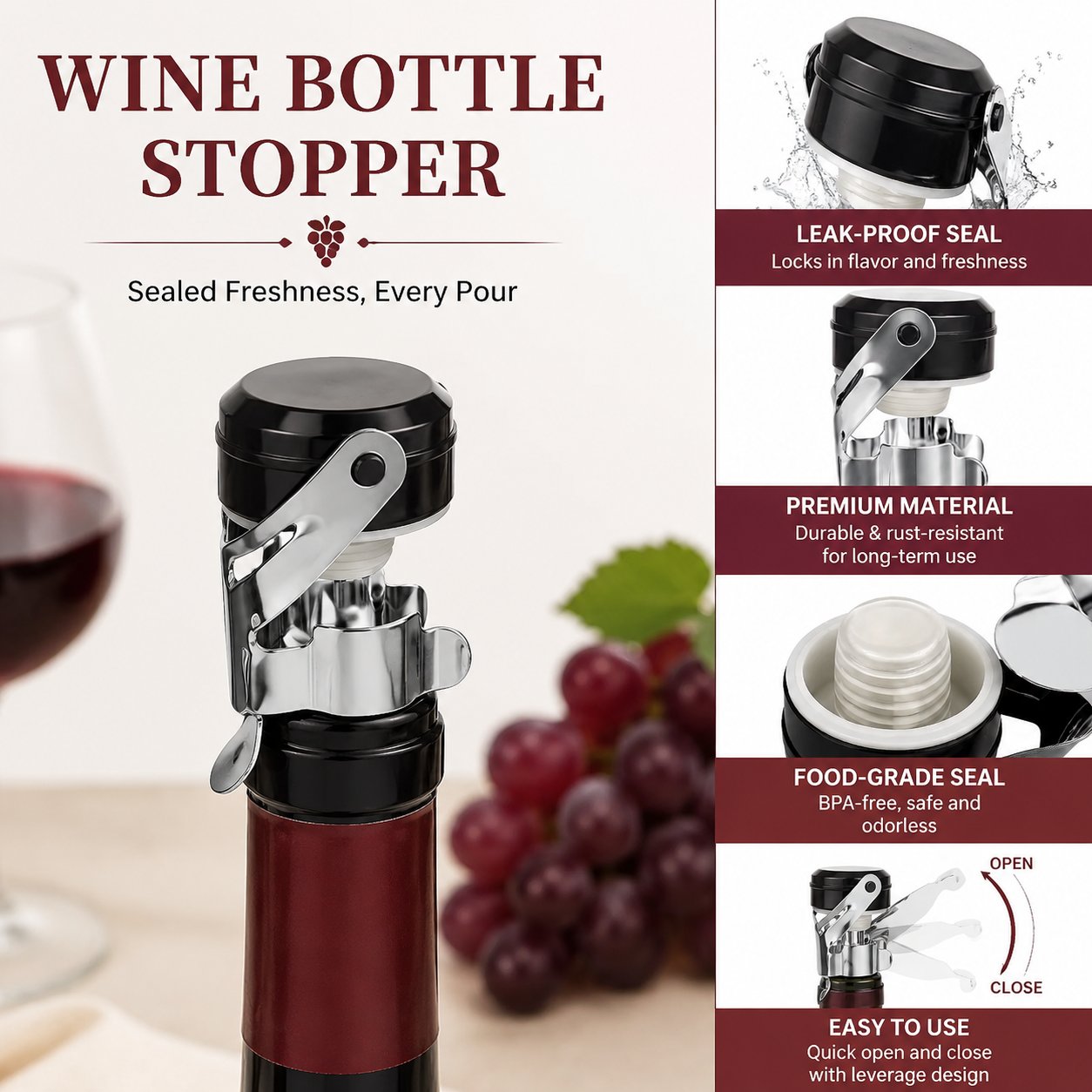 Cabilock 3pcs Stainless Steel  - огляд і ціна Wine Preservation Pump